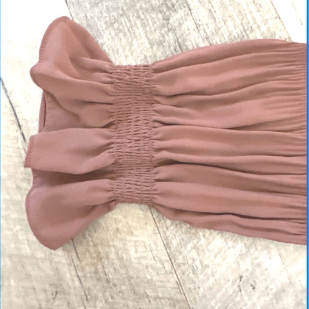 Adrianna Papell Mock Neck Long Sleeve Smocked Top. Size Medium - Picture 5 of 5